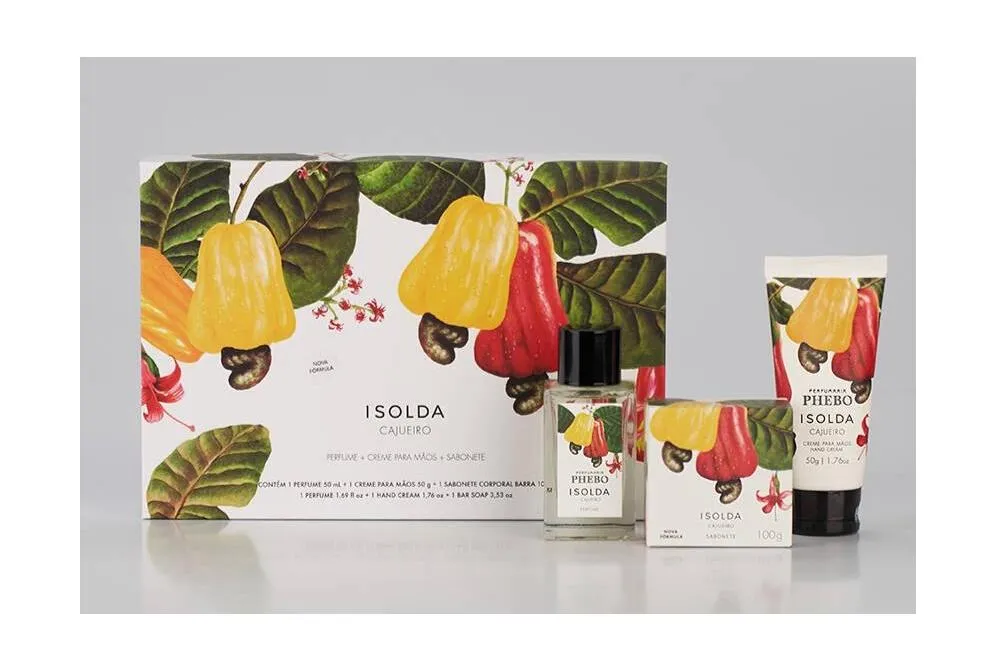 Isolda Cajueiro: kit com perfume, creme e sabonete