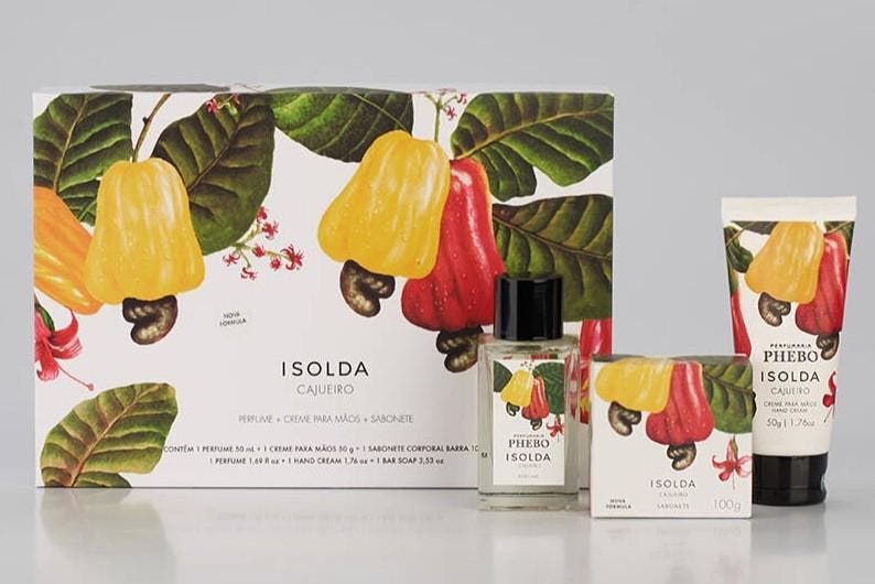 Isolda Cajueiro: kit com perfume, creme e sabonete