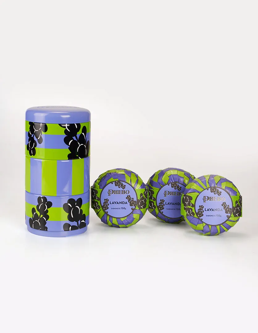 Kit Lata Sabonetes em Barra Águas Lavanda