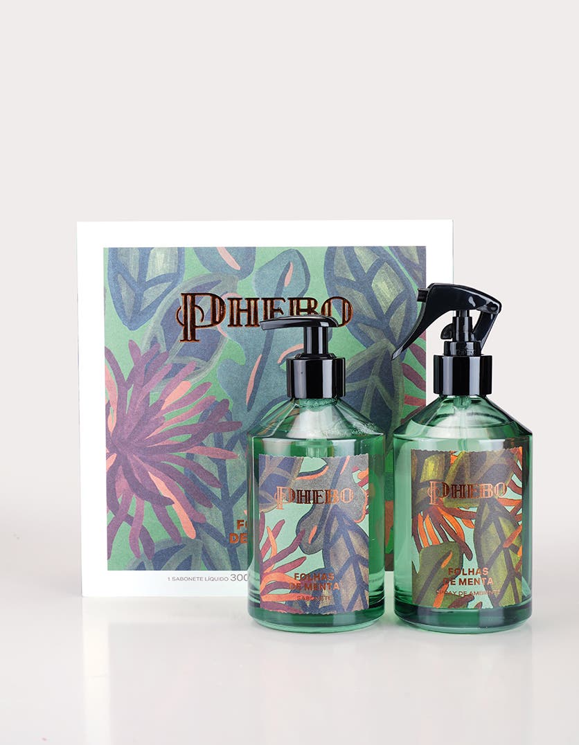 Kit Spray de Ambiente & Sabonete Líquido Aromáticos Folhas de Menta 