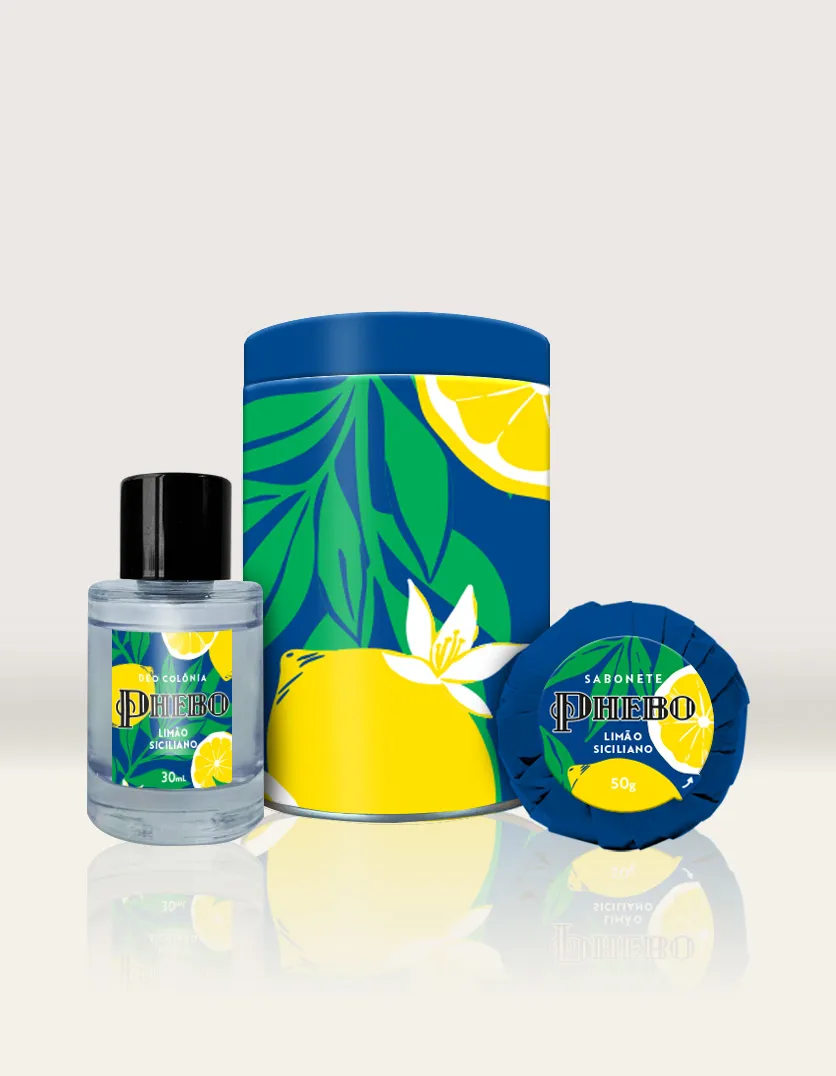 Kit Latinha Colônia & Sabonete em Barra Limão Siciliano 
